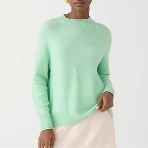 J.Crew Merino Wool Alpaca Stretch Blend Supersoft Rollneck Green Pullover NWT M